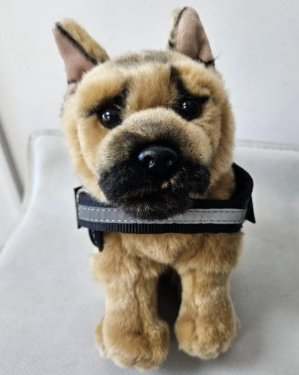 Emotional Support Stuffed Animal German Shephard with Harness