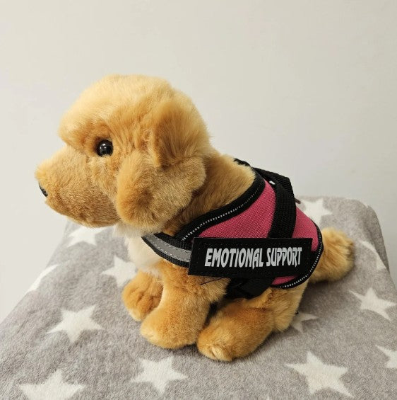 Emotional Support Stuffed Animal-Golden Retriever Dog with harness